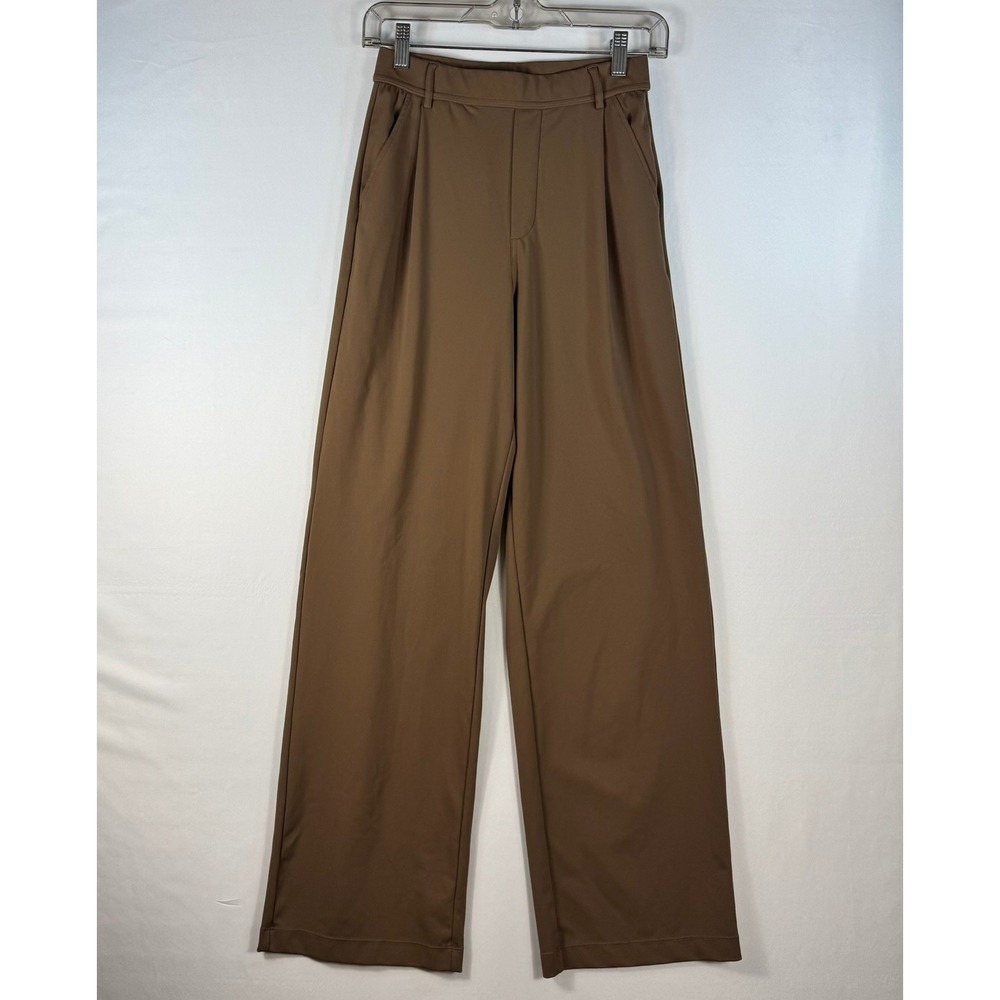 Halara Brown High Waisted Wide Leg Trouser Pants Workwear Office Casual